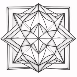 an intricate geometric design that appears to be made using black and white ink
