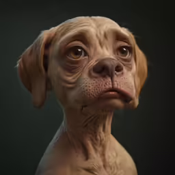 a brown dog has been photographed in this artistic photo