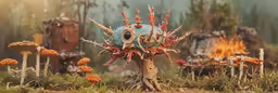 the dead tree is decorated with many branches