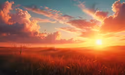 a sunset that is very bright and bright