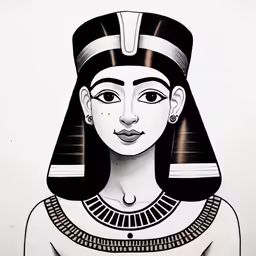 an egyptian woman wearing a headdress and hair