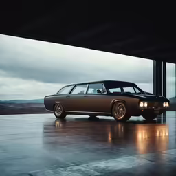 a car parked in an overpass with an empty floor