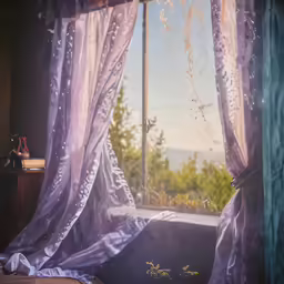 a photo of the window outside of the bedroom