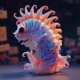 a toy model of a fish with long tail