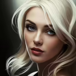 a digital painting of a blonde woman