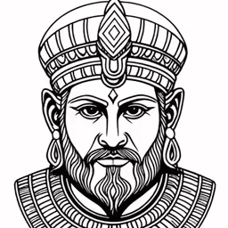 an ancient man in a black and white illustration