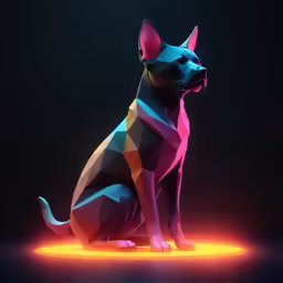 a very cool looking dog with lots of colors