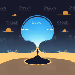 a person stands on the side of a road with an arrow at its end and looks into