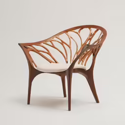 this is a chair that has been made out of wooden sticks