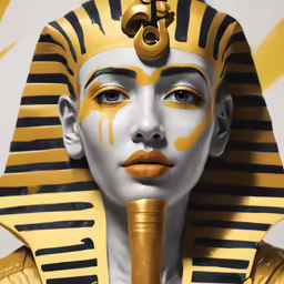 a painting that looks like an egyptian queen is shown