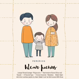 the words modern family is displayed above a graphic of an adult and child