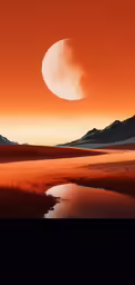 a bright orange sunset over a grassy plain