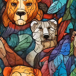 an image of some lions in the background