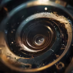 the inside view of a camera lens from above