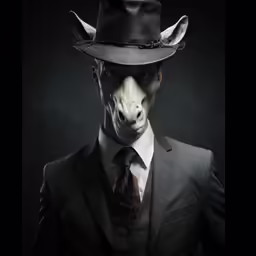 a man with his face dressed like a wolf