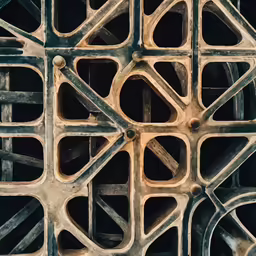 abstract metal details with lines and circles