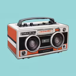an old radio with two speakers on top