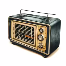 old radio with rusty and worn buttons and knobs