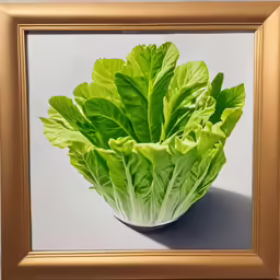 a painting of a plant that is inside a frame