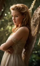 a beautiful young woman wearing a formal dress