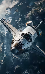 an aerial view of a very nice looking space ship