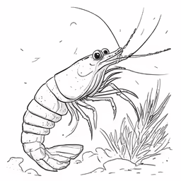 a large, black and white lobster is floating on the ocean