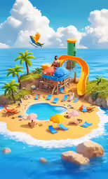 a cartoon of a person laying on top of an island