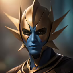 this is an artistic image of a blue man