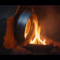 there are some fire burning in the pit