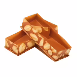 three orange trays with some food in them