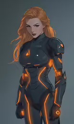 an image of a girl with futuristic body armor