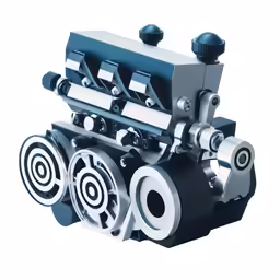 an industrial type cylinder machine with three gears and six wheels