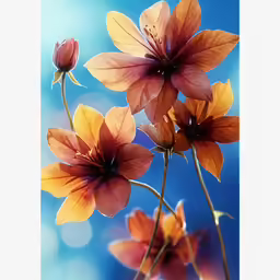 a cluster of flowers with bright orange petals