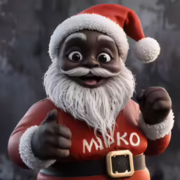 a figure of a man with a beard wearing a santa hat