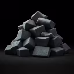 some gray rocks on a black background