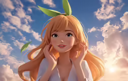 an animated anime character sitting on the ground