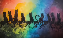 many cats are on a bike and the cat is standing
