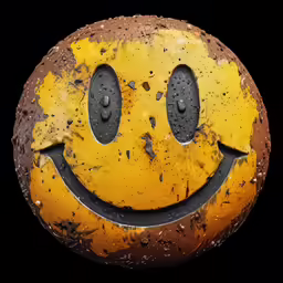 a smiley face painted on a yellow object