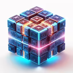 a cube that has squares all over it