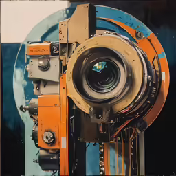 the inside of a machine showing the big lens