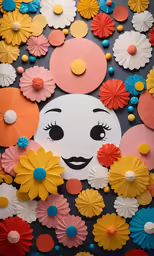 a large flower arrangement in a room with paper flowers