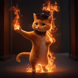 a fire kitty character from the animated version of cat wars