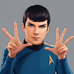 a cartoon picture of spock from star trek