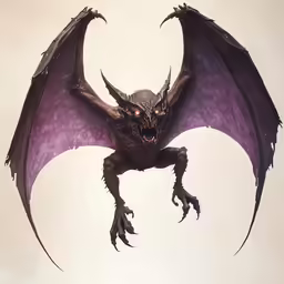 a dark demonic dragon with large wings flying through the sky