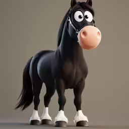 a horse model with a big nose
