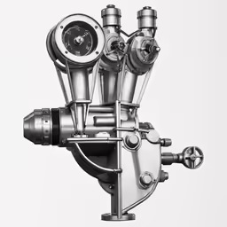 the assembly system in front of a white background