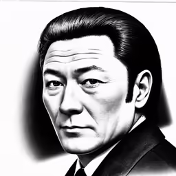 a portrait of an asian man with glasses and a suit