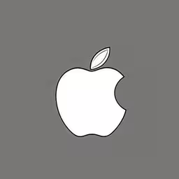 a gray and white apple logo,an apple logo in the middle of a wall