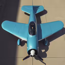 a light blue plane is on the runway