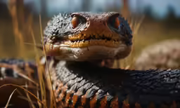 close up photo of an extremely close up of a monitor lizard